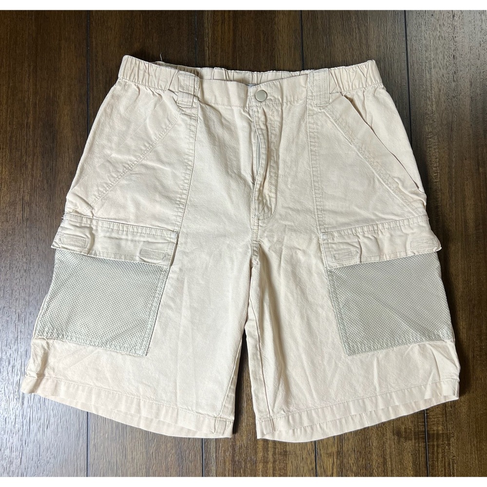Columbia PFG Performance Fishing Gear Tan Cargo Shorts Boys XL 18/20 Mesh Pocket